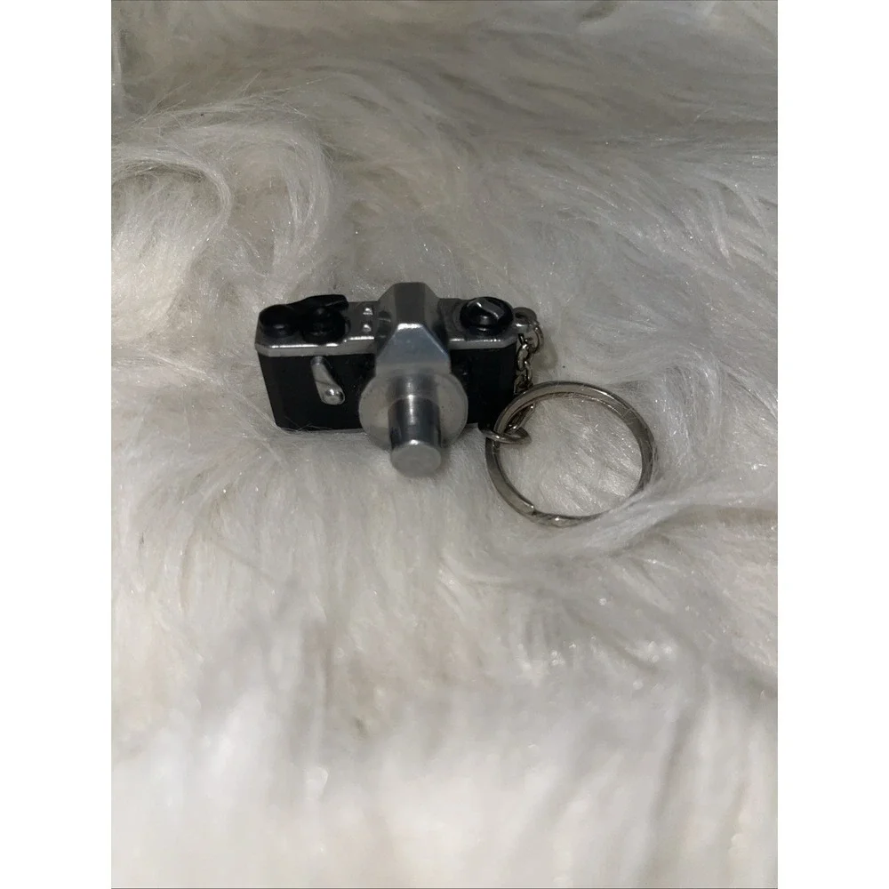 Vintage Old Black & Gray Mini Toy Camera Keychain